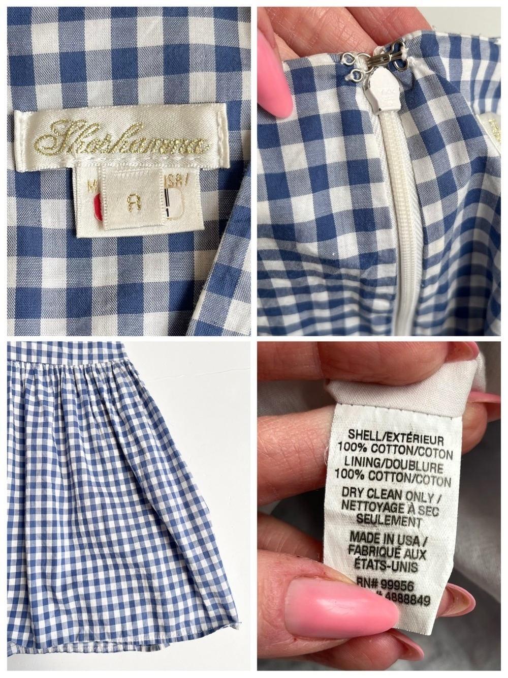 Shoshanna Mini Check Gingham Tie Gilroy Dress - Picture 11 of 11